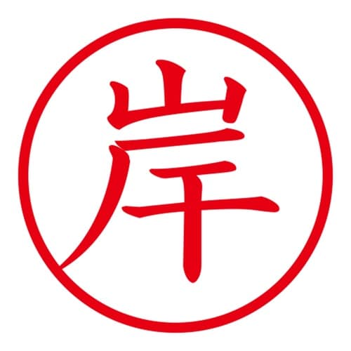 印鑑 ネーム印 ネームキューブ ピンク 岸