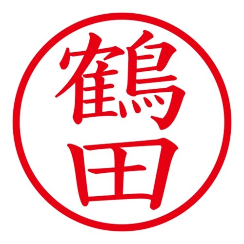 印鑑 ネーム印 ネームキューブ ピンク 鶴田