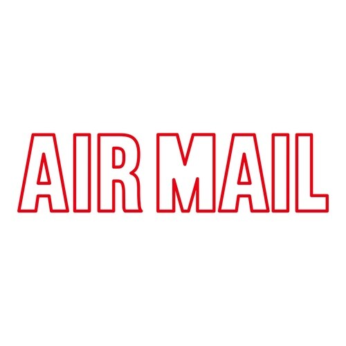 印鑑 英語 航空便1(赤) 回転印