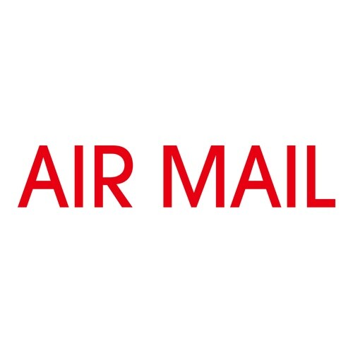 印鑑 英語 航空便2(赤) 回転印