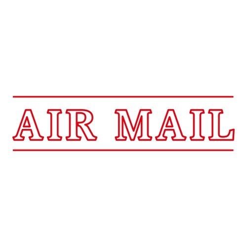 印鑑 英語 航空便3(赤) 回転印