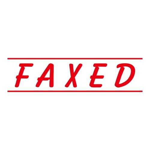 印鑑 英語 ファックス済1(赤) 回転印