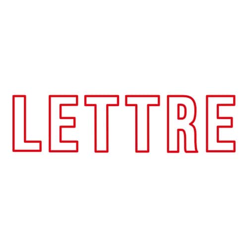 印鑑 フランス語 手紙 (赤) 回転印