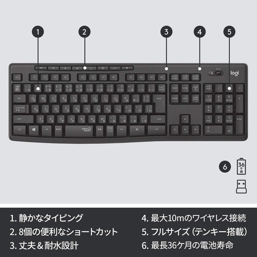サイレント ワイヤレスコンボ MK295 GP