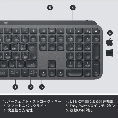 ワイヤレスキーボード MXKEYS KX800B