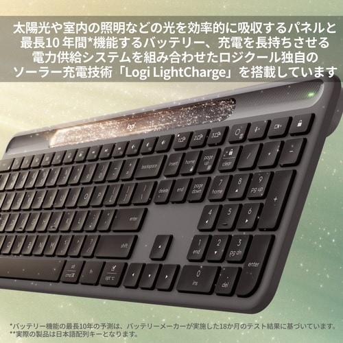 K980GR ソーラー充電ワイヤレスキーボード