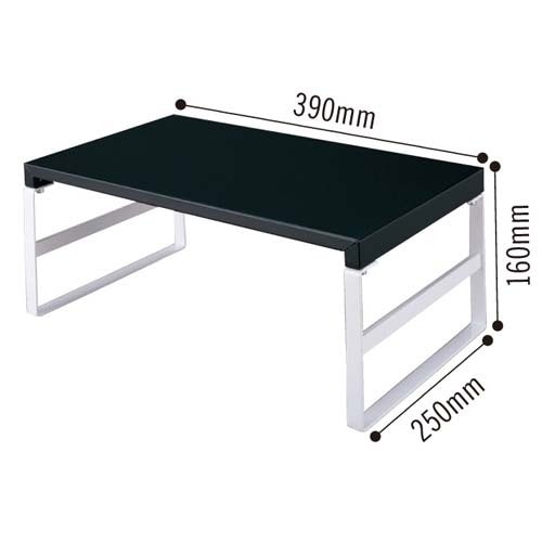 机上台 ハイタイプ 幅390mm 黒 10セット