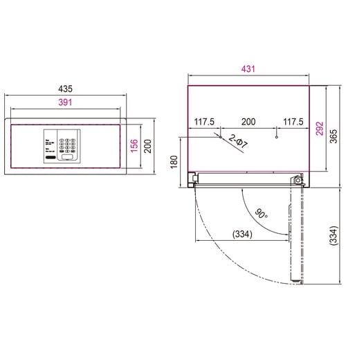ホテル金庫 24L ホワイト