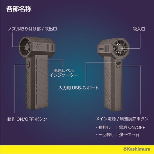 充電式ミニブロワー(3段階の風量調整可能)