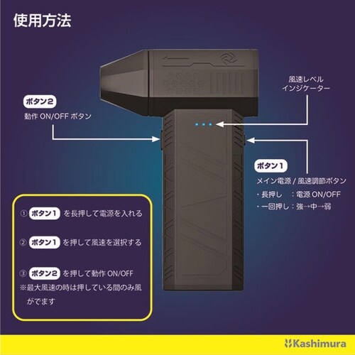 充電式ミニブロワー(3段階の風量調整可能)