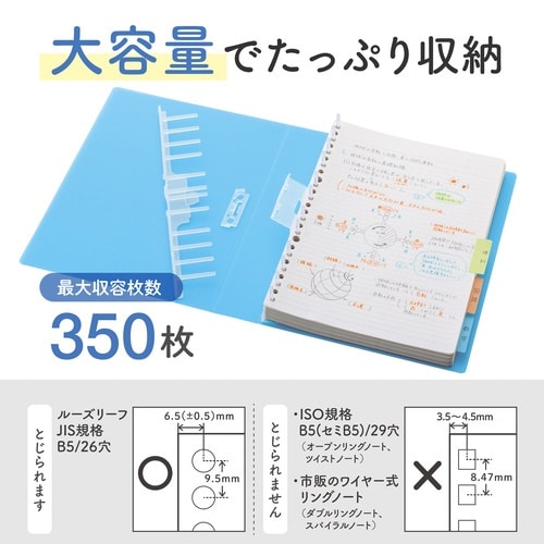 ルーズリーフ保存用バインダー B5 クリヤー
