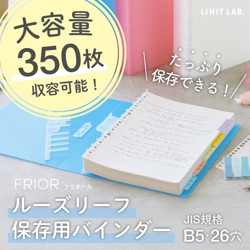 ルーズリーフ保存用バインダー B5 ピンク