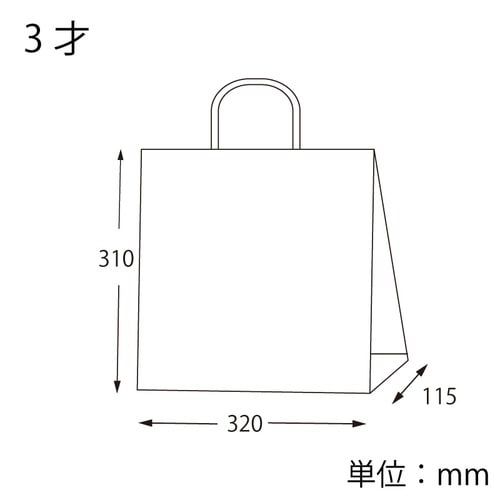 紙袋 25チャームバッグ 3才 未晒 オレンジC