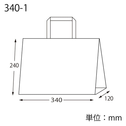 手提げ紙袋 NフラットCB 340−1 晒白無地