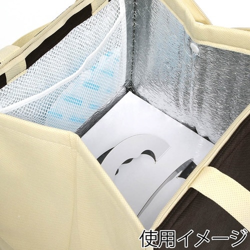 不織布保冷バッグ S ブラウン