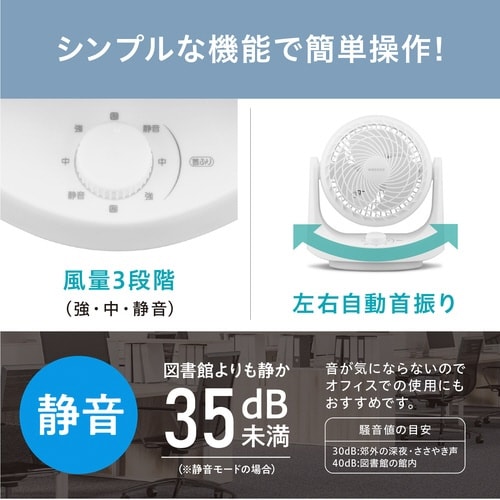 マカロン型サーキュレーター メカ式 ホワイト