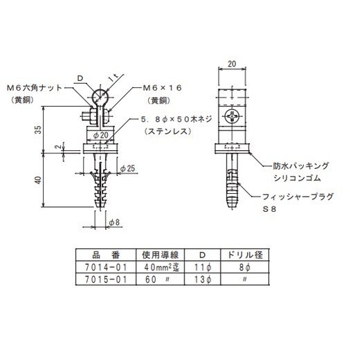銅線取付金物 7015−01