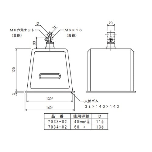 銅線取付金物 7033−02
