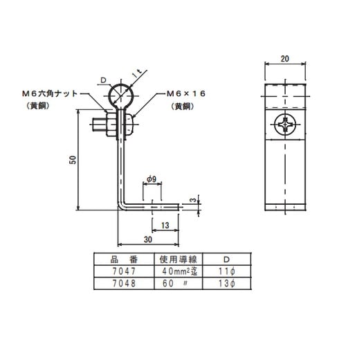 銅線取付金物 7048