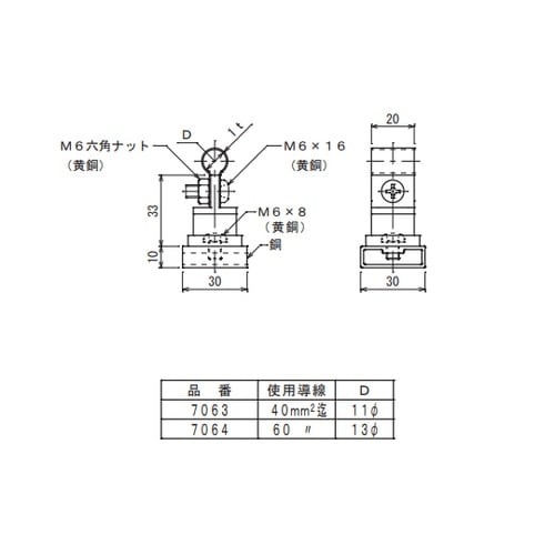 銅線取付金物 7064