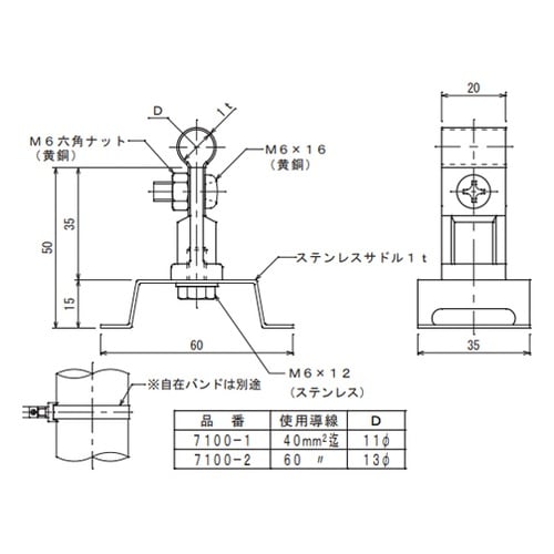 銅線取付金物 7100−1