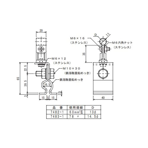アルミ導線取付金物 7483−1