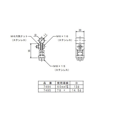 アルミ導線取付金物 7495