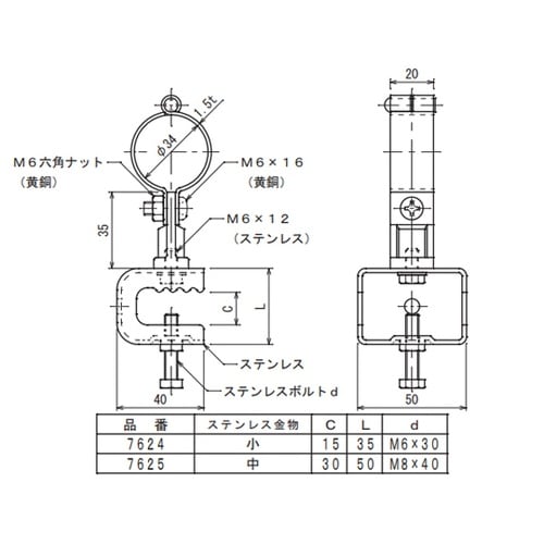 ビニル管取付金物 7624