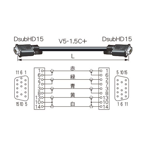 VGA接続ケーブル 3m 5VDC03A