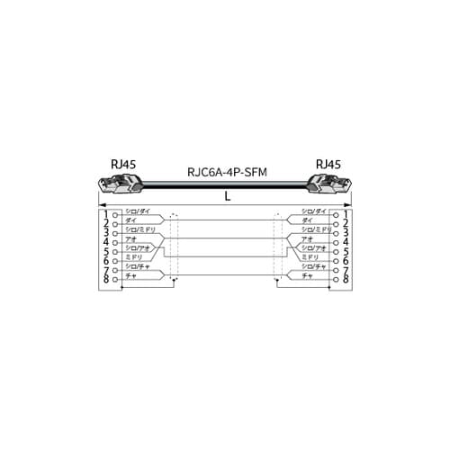 カテ6A移動用LANケーブル 黒 100