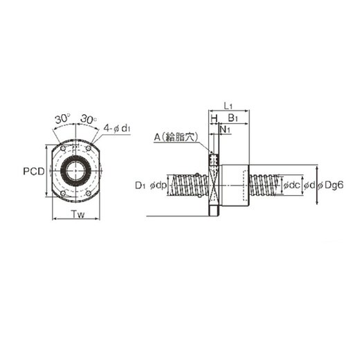 ボールネジ ナット BTK2505V−2