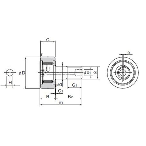 カムフォロア CFH10UU−A