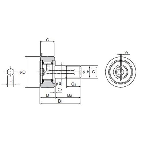 カムフォロア CFH10−1UU−A