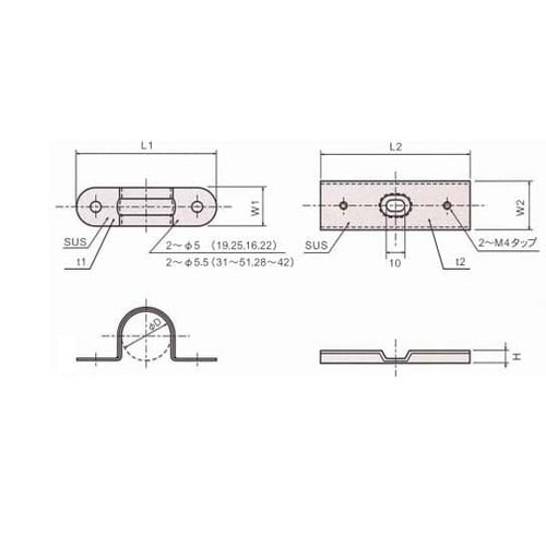 SUSサドルベース 1箱(5組入) SB