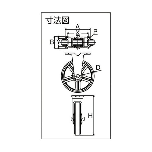 鋳物製キャスター 標準型固定金具付ウレタ