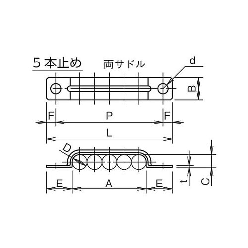 PZ−0204 ケーブル・パイプ用サドル