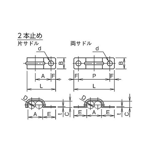 PZ−1215 ケーブル・パイプ用サドル