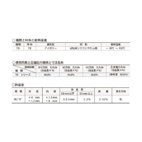 TR39X40高たわみ用強力ばねアイボリ