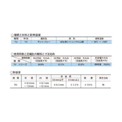 TU21X30 高たわみ用強力ばね薄青