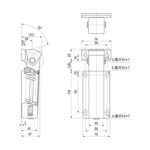 オートヒンジ(強力型) 全長174×幅7