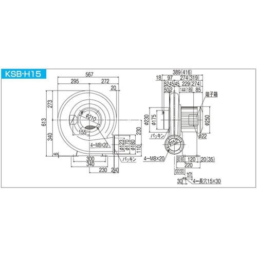 高効率電動送風機 KSB−H15−R31