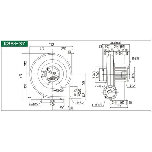 高効率電動送風機 KSB−H37−R31