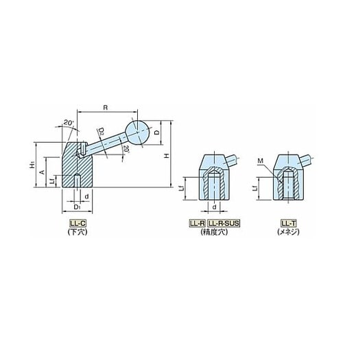 ロッキングレバー LL 下穴 スチール製