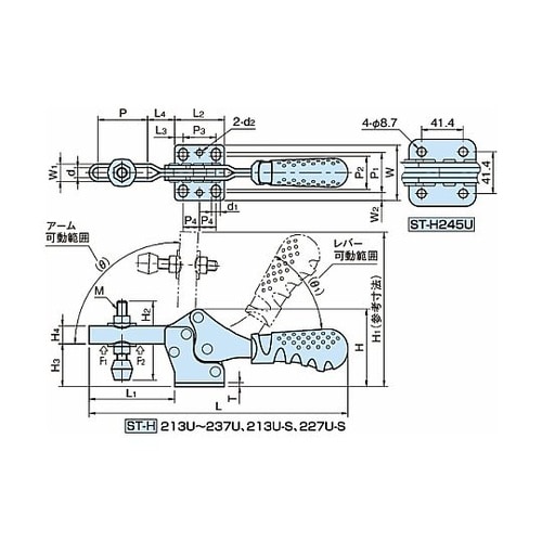 トグルクランプ 横型トグルクランプ ST