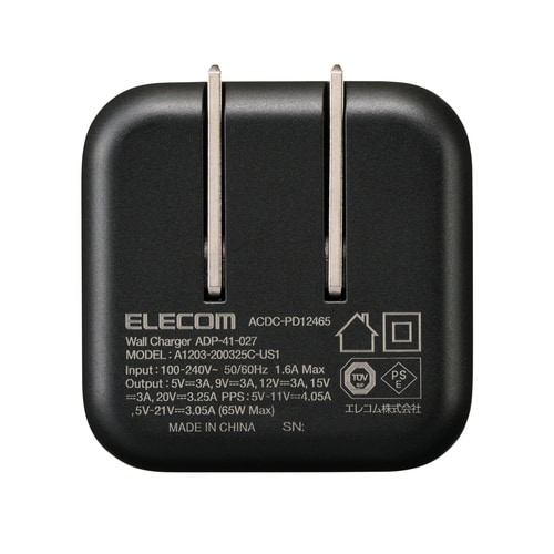 USB−C充電器 C×1 65W ブラック