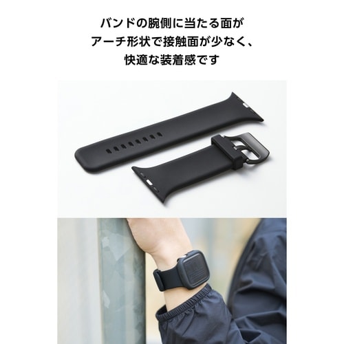 アップルウォッチSE3 バンド シリコン ブラック