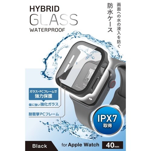 アップルウォッチSE40mm フルカバー 防水 黒