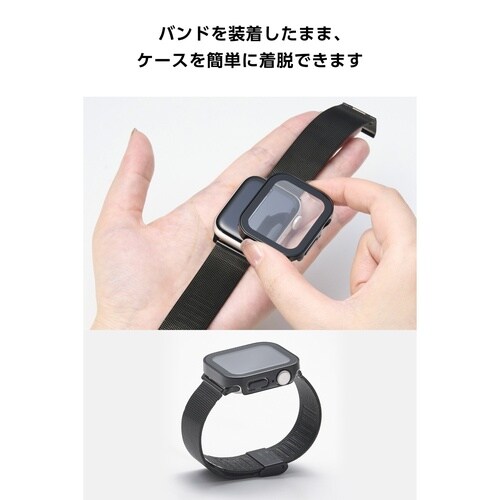 アップルウォッチSE40mm フルカバー 防水 黒