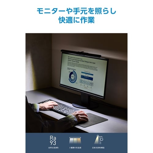 モニターライト 掛け式 45cm Ra93 黒