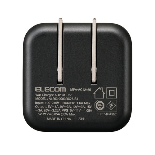 USB−C充電器 C×1 65W ブラック
